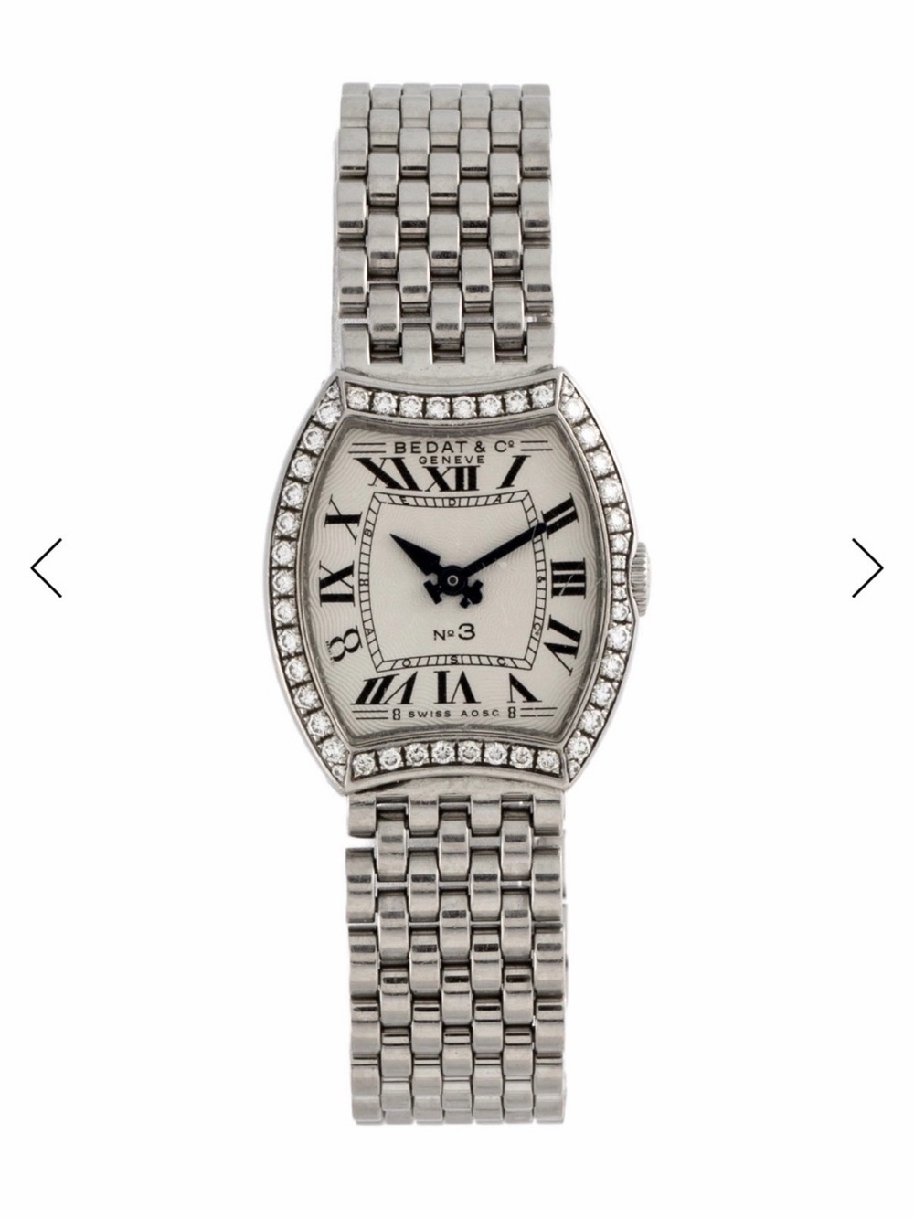 No.3 Women's Silver Diamond Bezel Watch